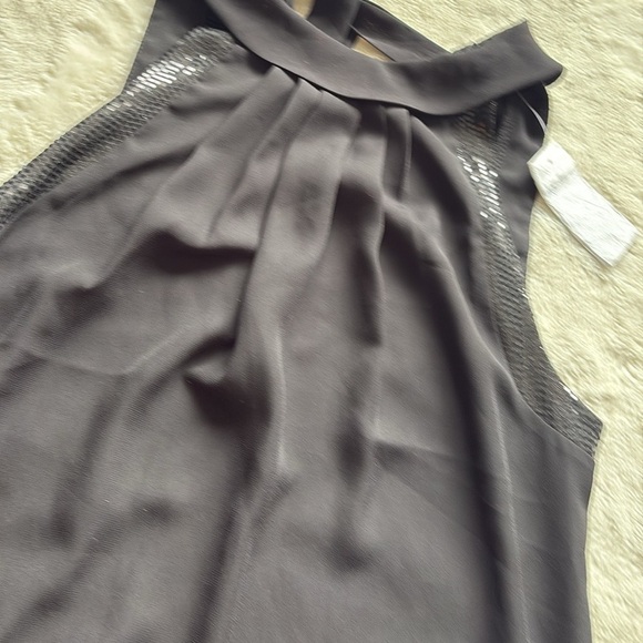 Suzy Shier Black Sequin Mesh Blouse – Size S | Night-Out Glam | Statement Style - Picture 2 of 5